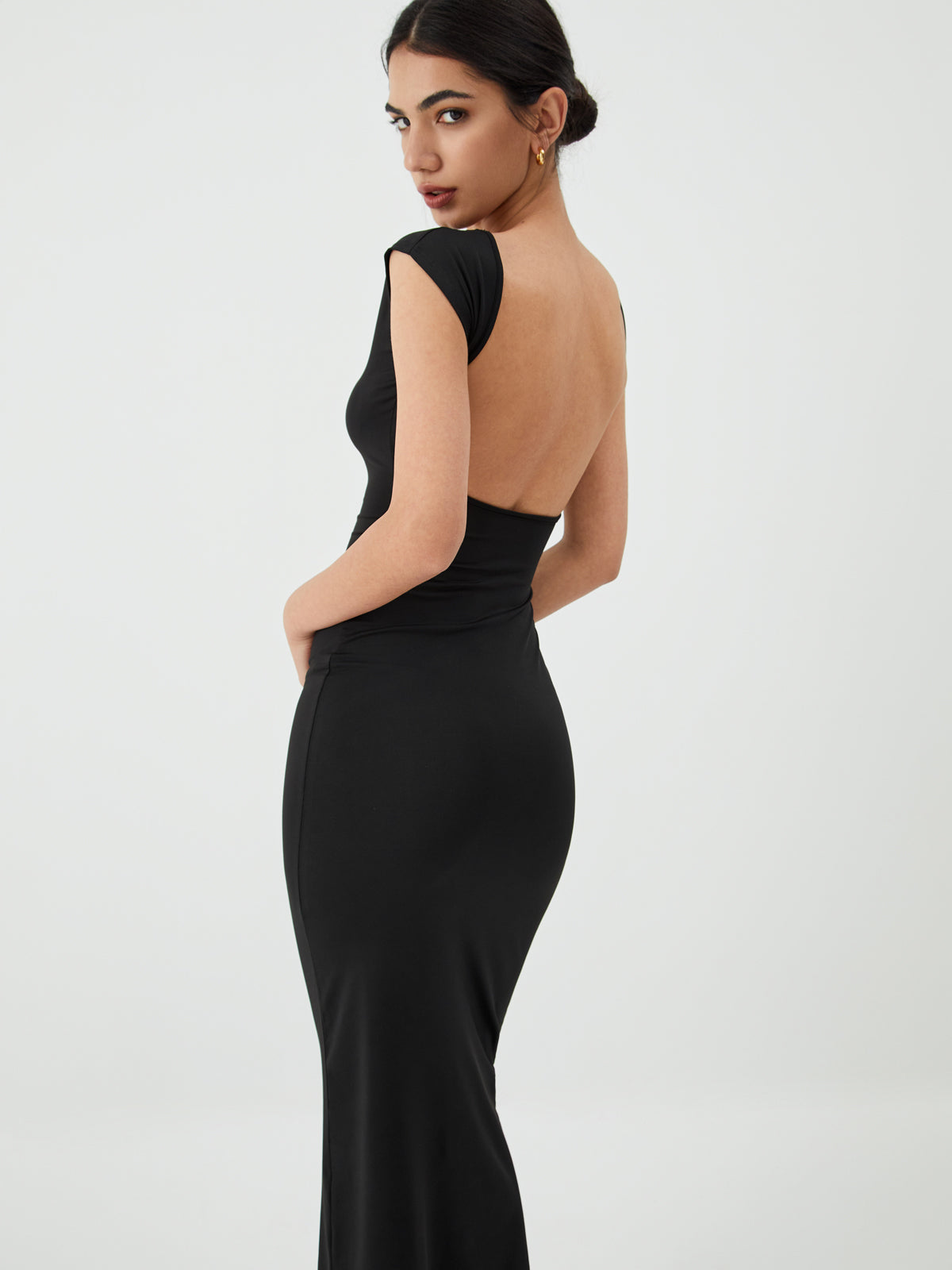 Solid Backless Midi Dress – Perth Apparel