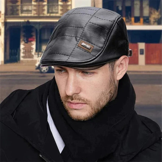 Jaxon - Men's Retro Leather Beret