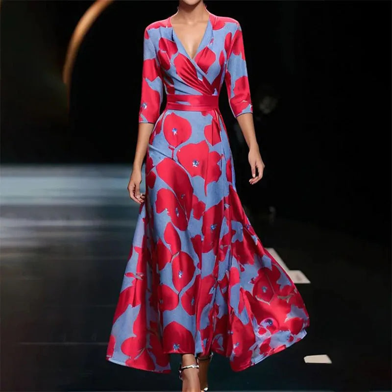 Jodi™ - Elegant Floral Print Maxi Dress