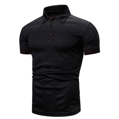 Theodore - Men's Short-sleeved Polo with Ribbed Collar