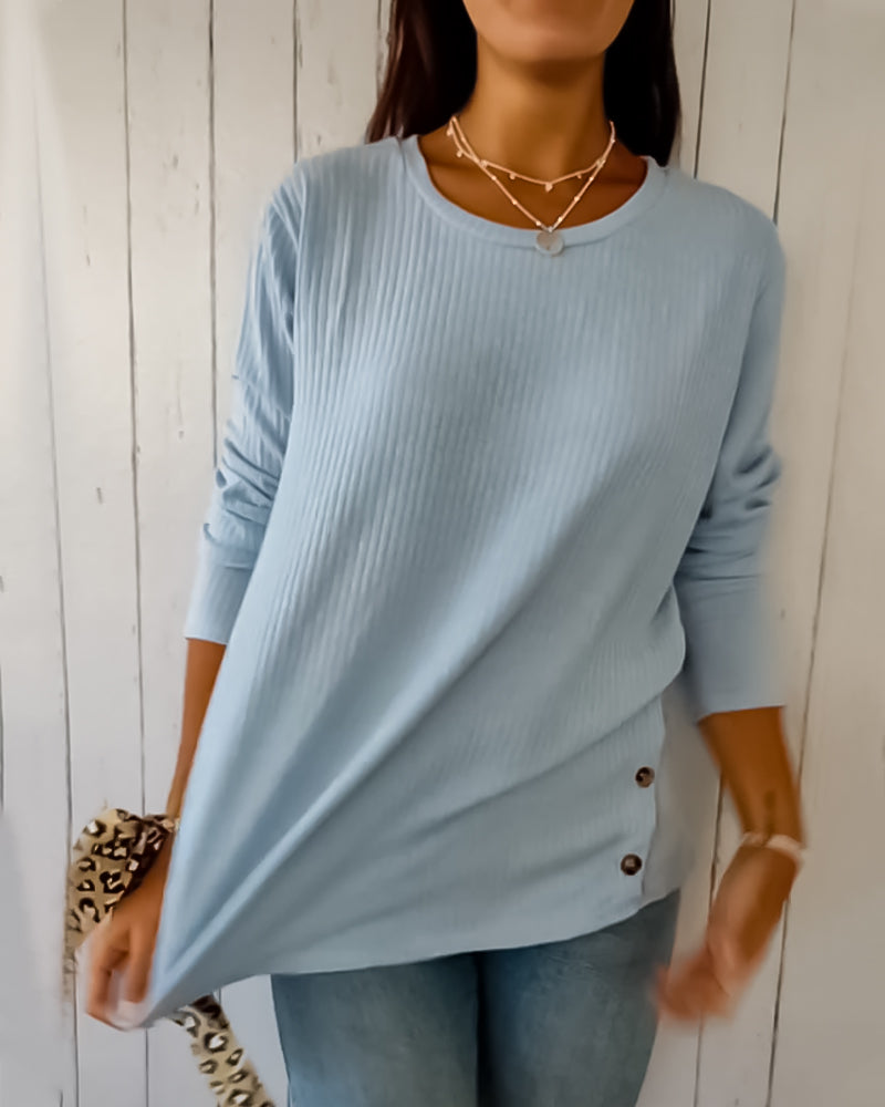 Allison - Long-Sleeved Top with Crew-Neck