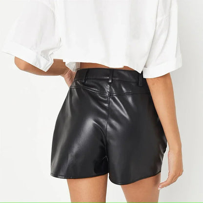 Vanetta - High Waist Leather Shorts