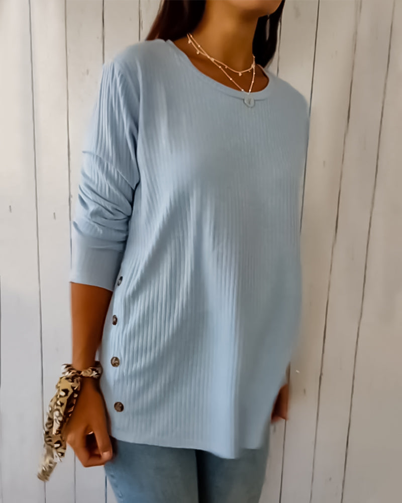 Allison - Long-Sleeved Top with Crew-Neck