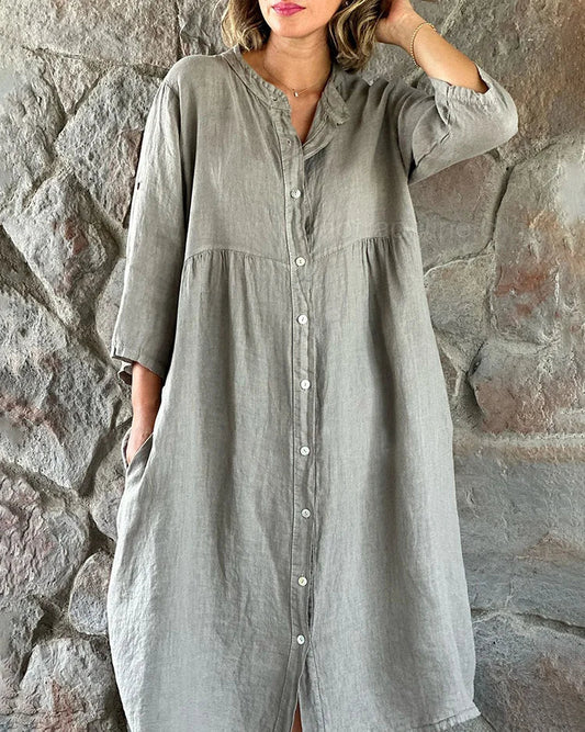 Jemima - Casual Cotton Linen Loose Dress