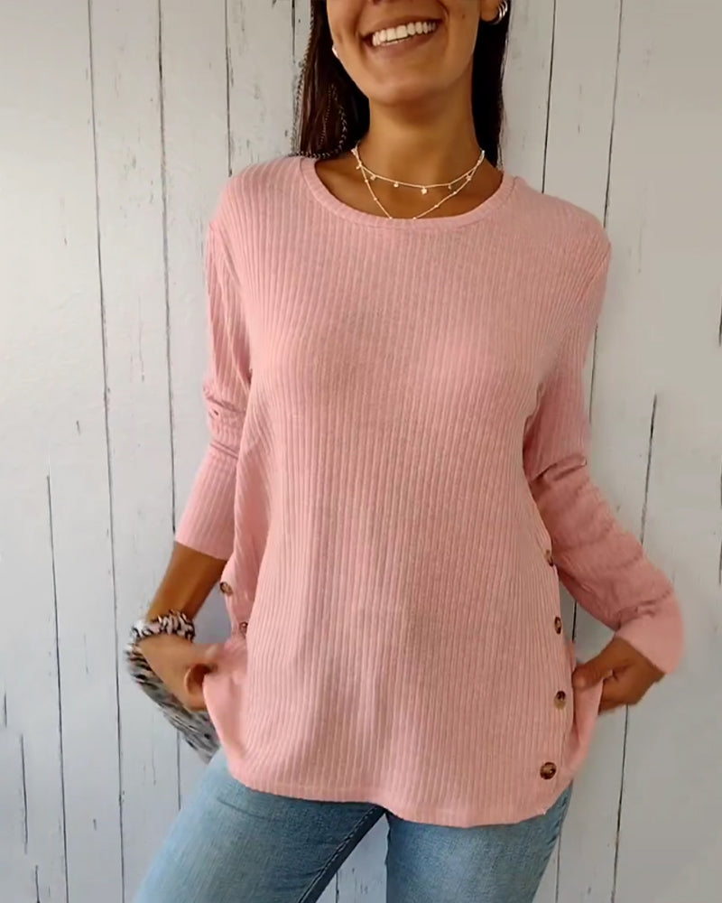 Allison - Long-Sleeved Top with Crew-Neck