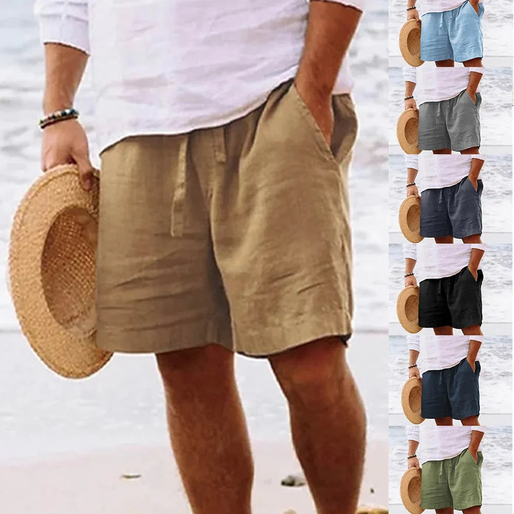 Jory - Men's Casual Cotton Linen Breathable Beach Shorts