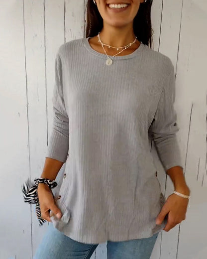 Allison - Long-Sleeved Top with Crew-Neck