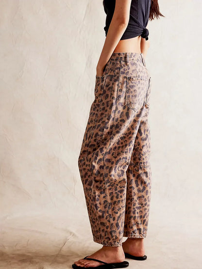 Darcy - Print Barrel Jeans