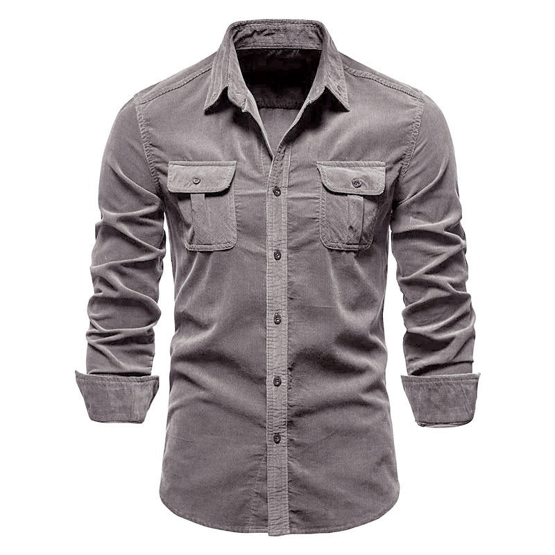 Charlie - Men's Corduroy Single Breasted Slim Fit Shirt