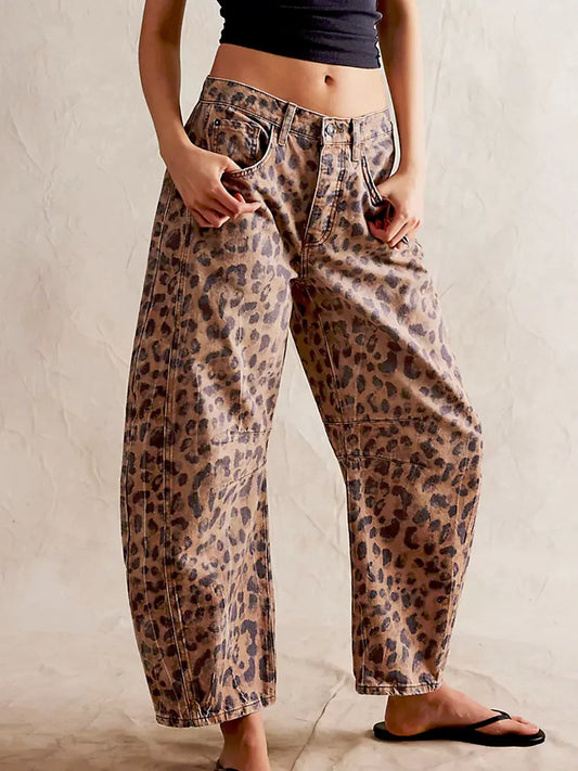 Darcy - Print Barrel Jeans