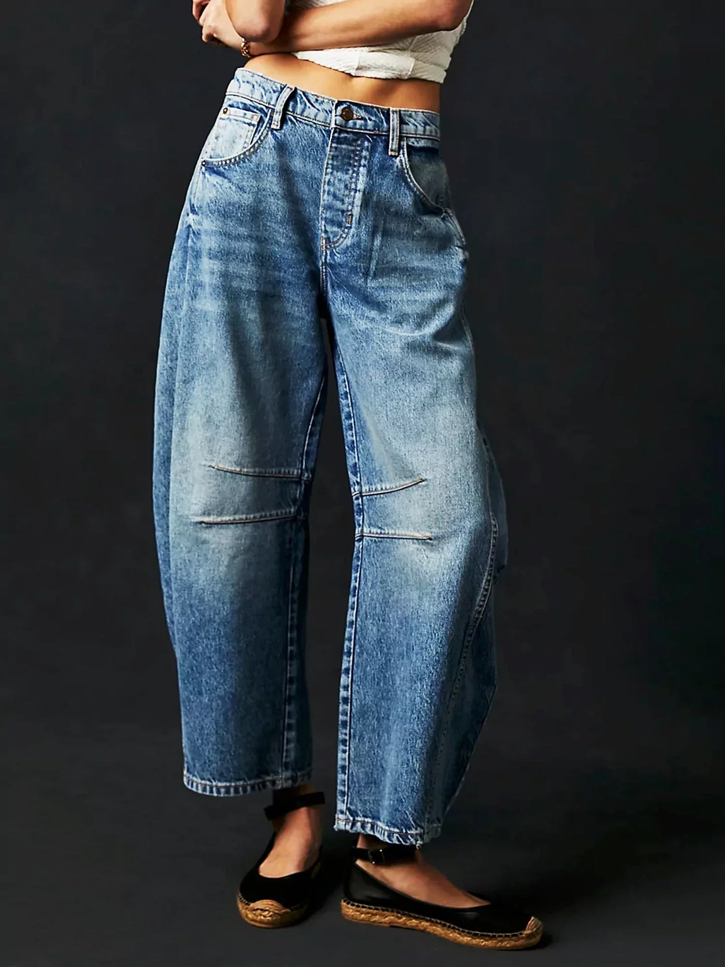 Darcy - Print Barrel Jeans