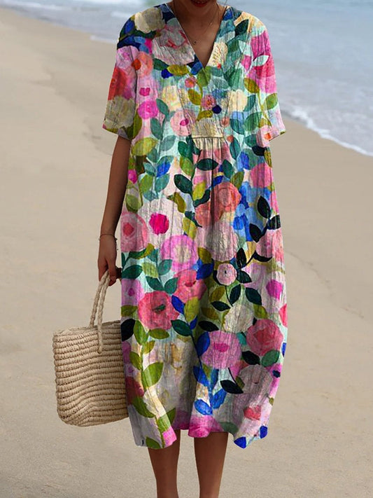 Evelyn - Colourful Flower Dress