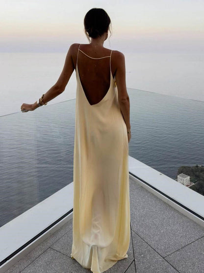 Backless Vacation Long Dress