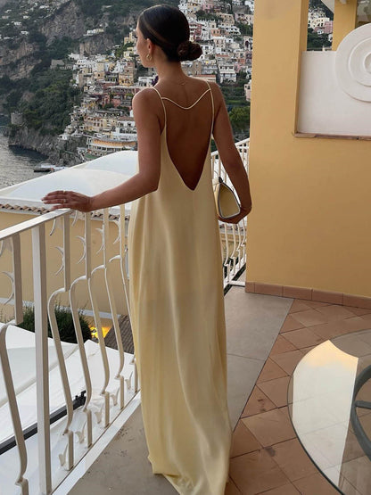 Backless Vacation Long Dress