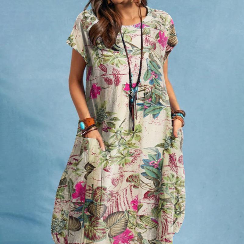 Jamell - Comfy Floral Retro Vintage Dress