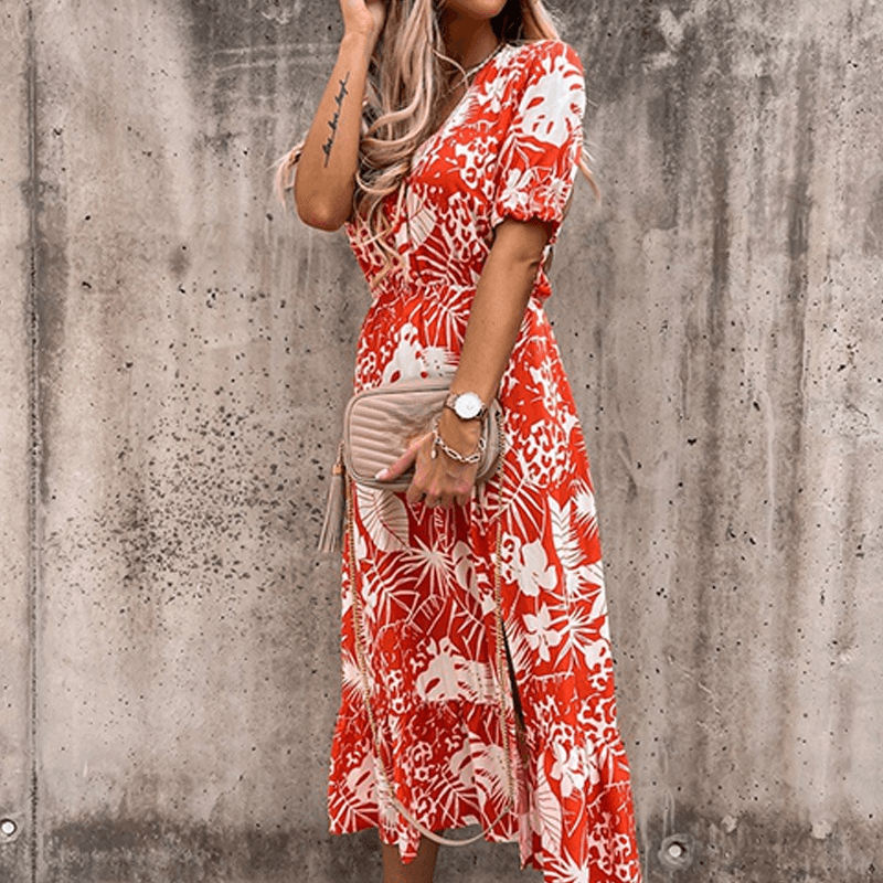 Daina - Floral Print Skirt with a Slit