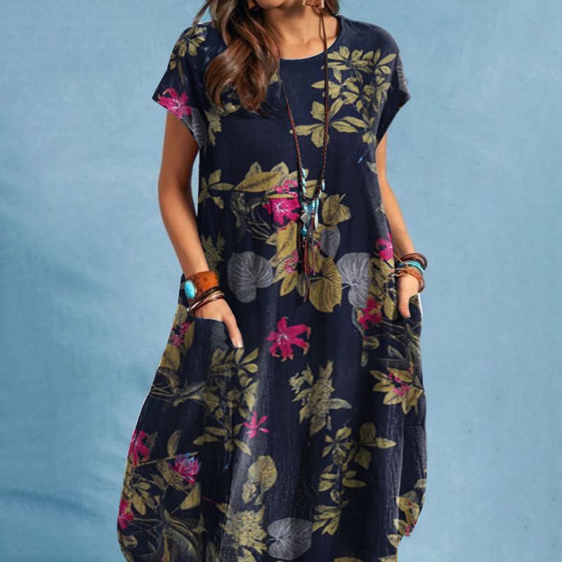 Jamell - Comfy Floral Retro Vintage Dress