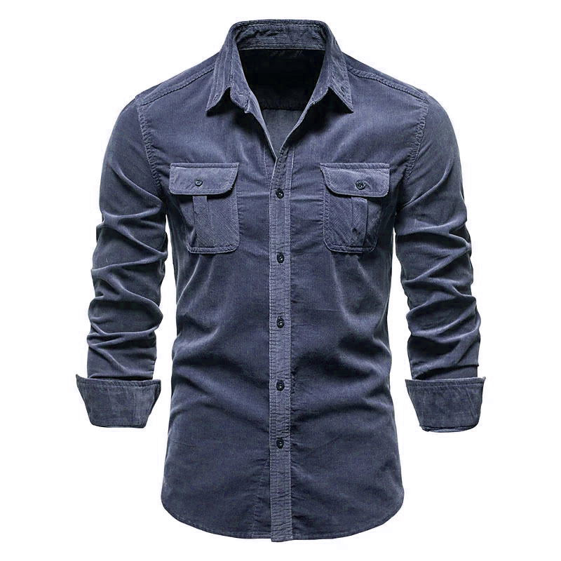 Charlie - Men's Corduroy Single Breasted Slim Fit Shirt