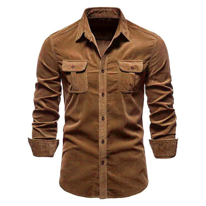 Charlie - Men's Corduroy Single Breasted Slim Fit Shirt