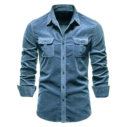 Charlie - Men's Corduroy Single Breasted Slim Fit Shirt