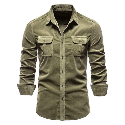 Charlie - Men's Corduroy Single Breasted Slim Fit Shirt