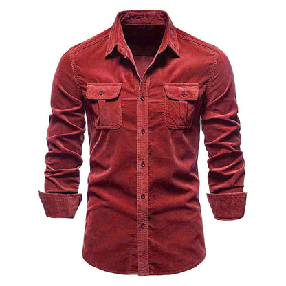 Charlie - Men's Corduroy Single Breasted Slim Fit Shirt