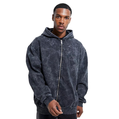 Heavyweight Stone Washed Zip-up Hoodie