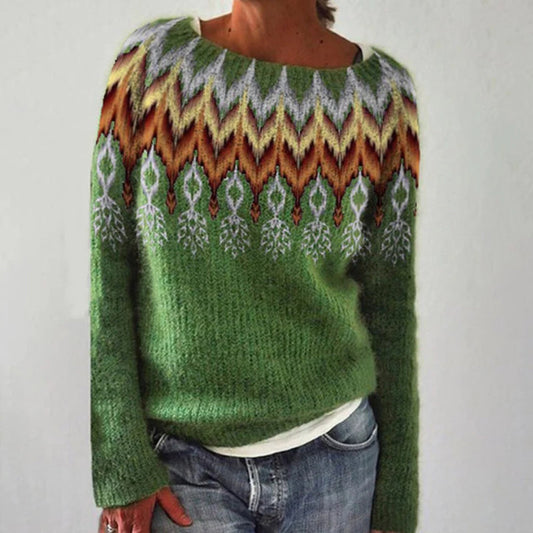 Anita - Knitted Sweater With Print